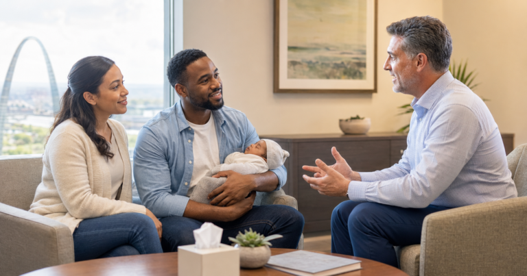Couple Exploring outpatient newborn circumcision in St. Louis
